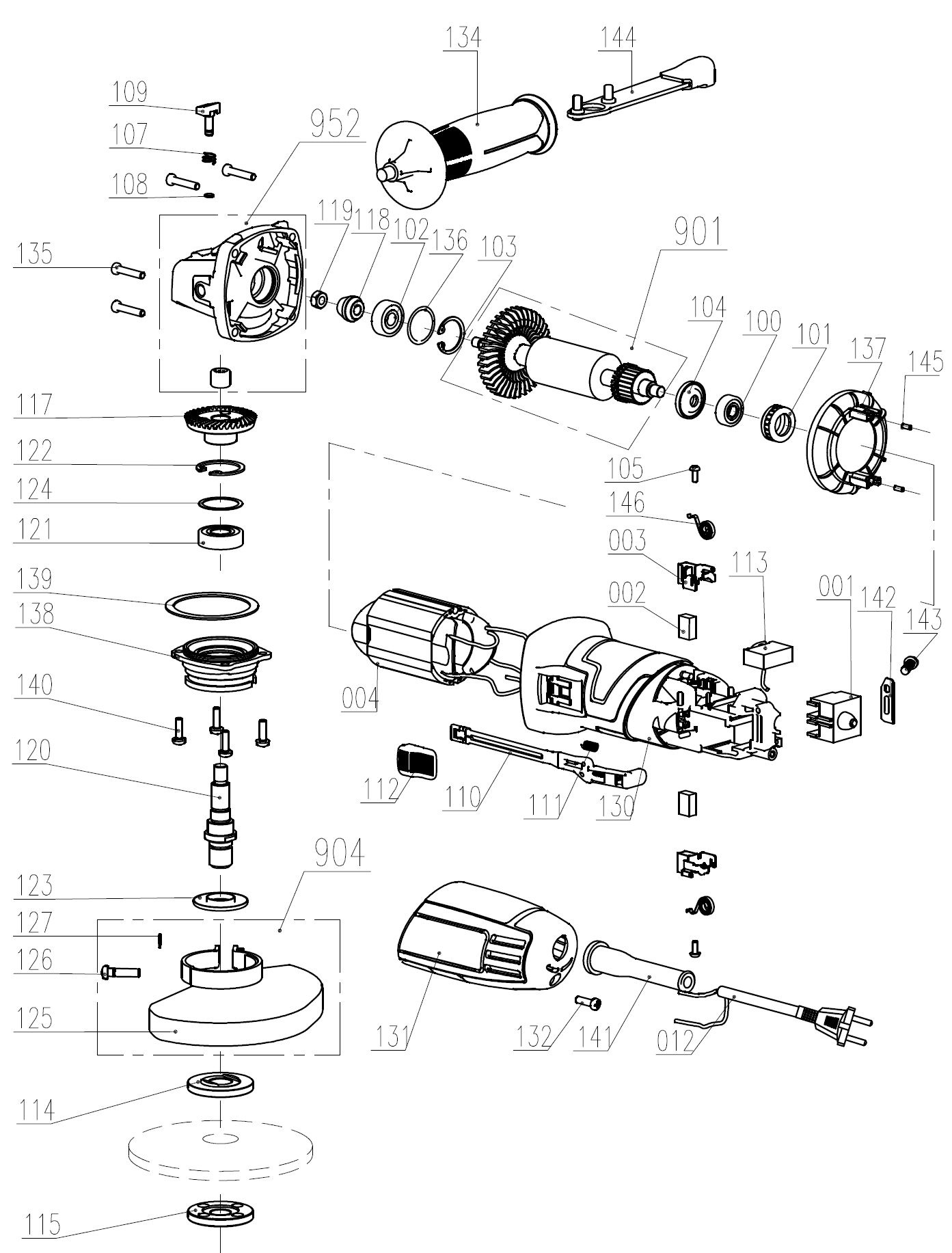TC AG 125 850 Kulmahiomakone