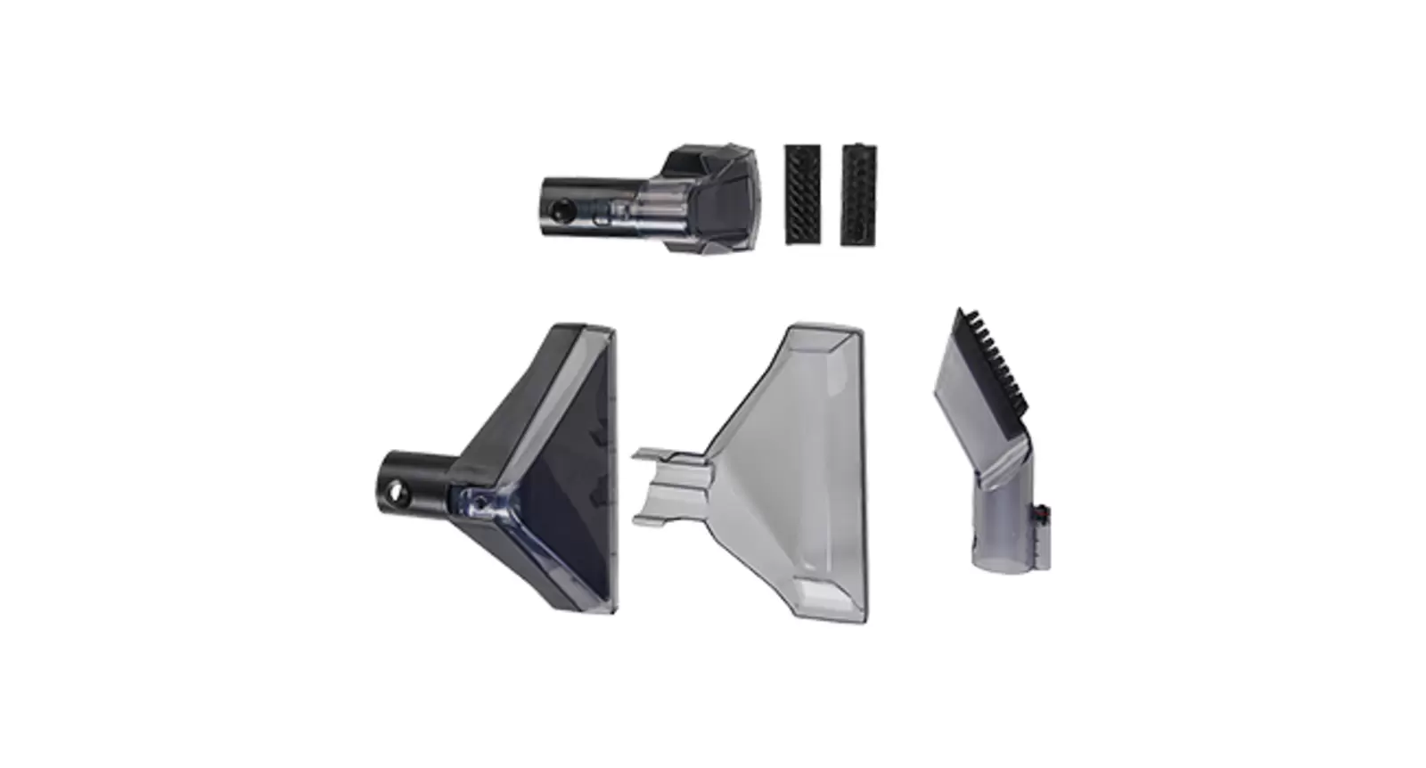 Bürsten-Set für den Einhell Akku-Waschsauger TE-SCL 18/1100 Li-S BL-Solo mit breiter Bürste samt Wendeeinsatz, Fleckenbürste mit zwei Aufsätzen und Fugenbürste.