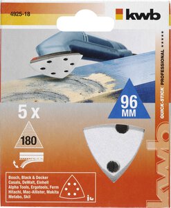 QUICK-STICK Schleifdreiecke, HOLZ & LACK, Silberschliff, 96 mm, SB