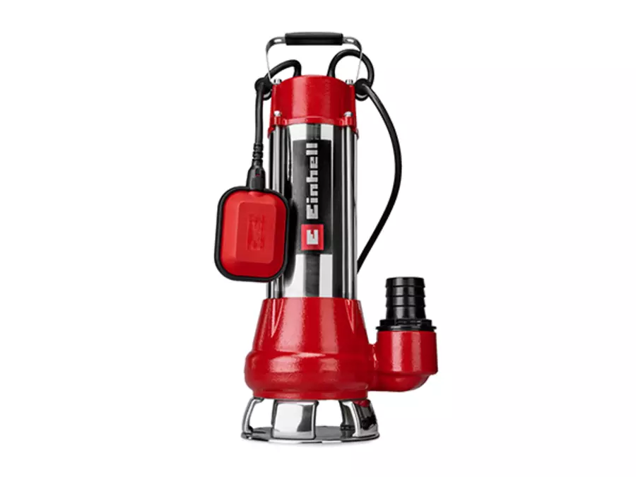 Full view of the Einhell dir water pump GC-DP 1340 G with float switch and robust stainless steel housing