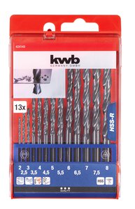 HSS Spiralbohrersatz, 13-tlg., 2,0-8,0 mm