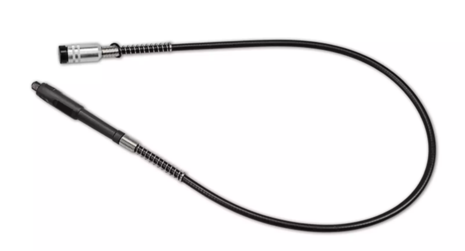 Flexible shaft for the Einhell scroll saw TE-SS 406 Vario FP , featuring a black cable and metal attachment against a white background.