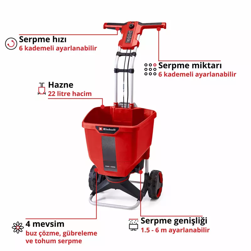 Einhell Akülü Çok Amaçlı Serpme Makinesi GE-SR 18/22 Li-Solo