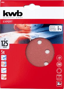 QUICK-STICK sanding discs for wood and metal, aluminium oxide, Ø 115 mm, punched