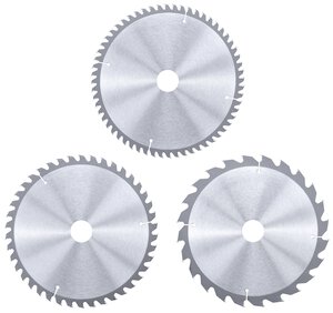 3-pc. TCT Circular Saw Blade Set, Ø 210 x 30 x 2.5 mm