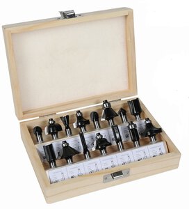 Router bit set 8 mm 15 pcs.