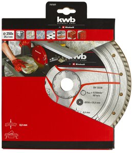 Diamond Cutting Disc, Turbo Rim, Ø 250 x 25.4 x 2.8 mm