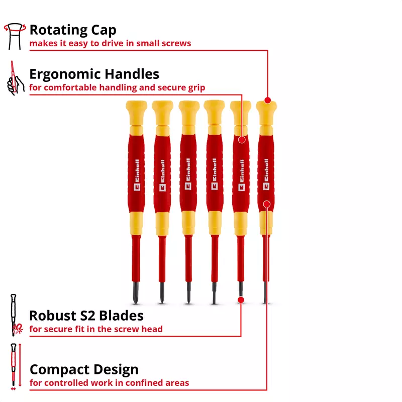 Einhell Screwdrivers 6-pc. Electrician’s Precision Screwdriver Set
