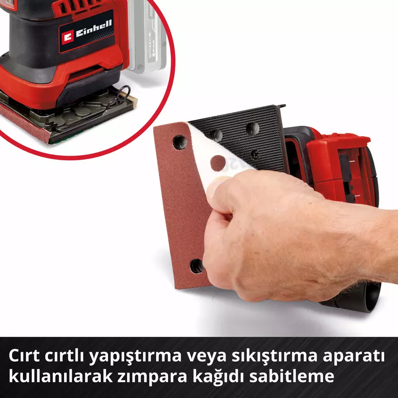 Einhell Akülü Avuç İçi Zımpara TE-OS 18/113 3X Li - Solo