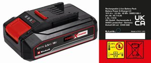 battery Li-Ion 18V 2,5 Ah (PXC