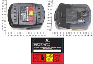 battery 18V Li-Ion 1,5Ah
