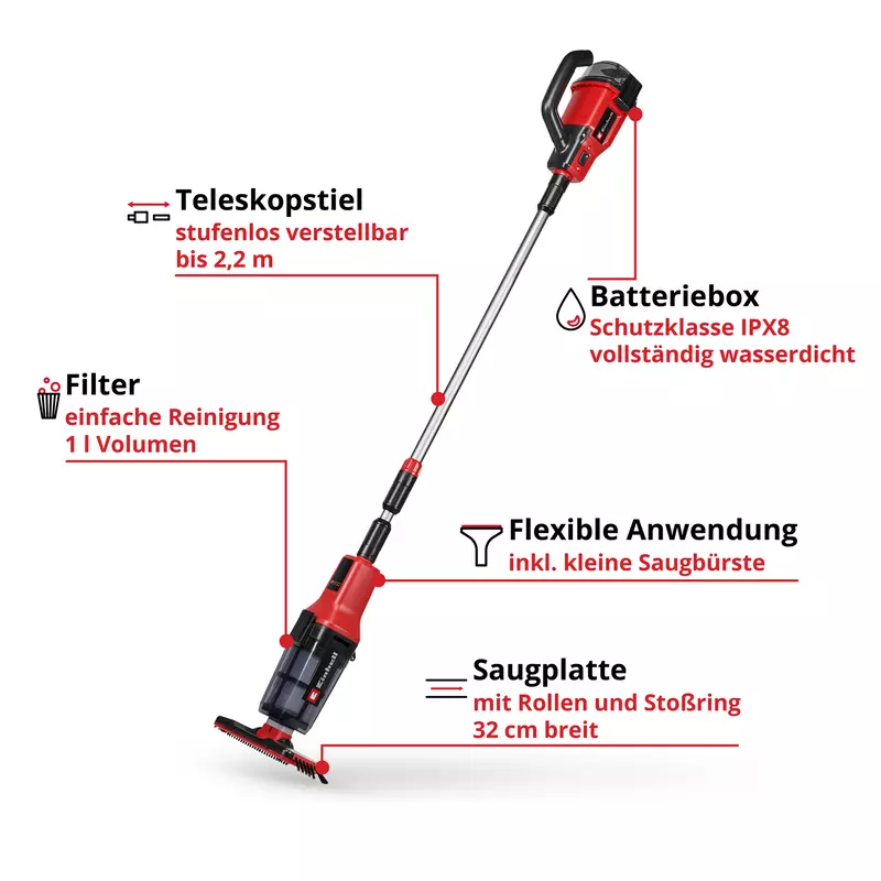 Einhell Akku-Poolsauger GE-PV 18/42 Li T-Solo