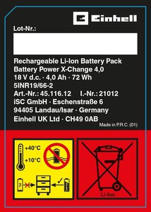 battery PXC 18V 4,0Ah