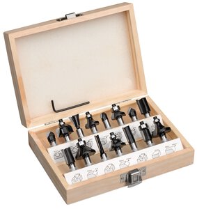 Router bit set 8 mm 15 pcs.