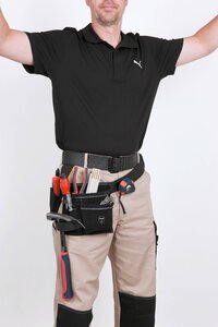Pochette ceinture porte-outils, cuir, avec ceinture en nylon
