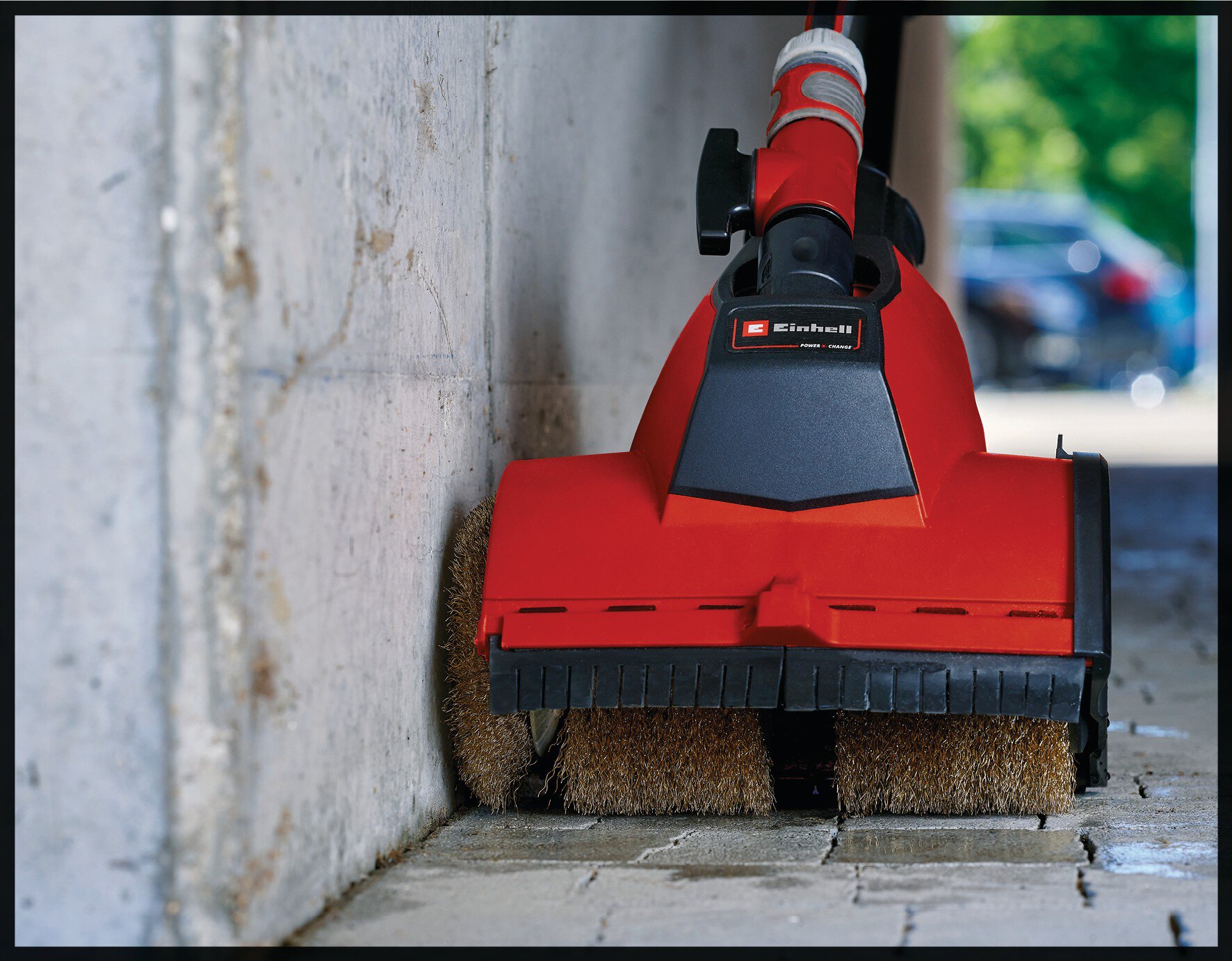 Einhell ULTRA Side Brush (215mm Wide, Steel Surface Brush Accessory, Suitable For Stone & Concrete) - Compatible With Einhell PICOBELLA 18/215 Cordless Surface Brush