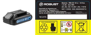 Battery 18V 1,5Ah Lion