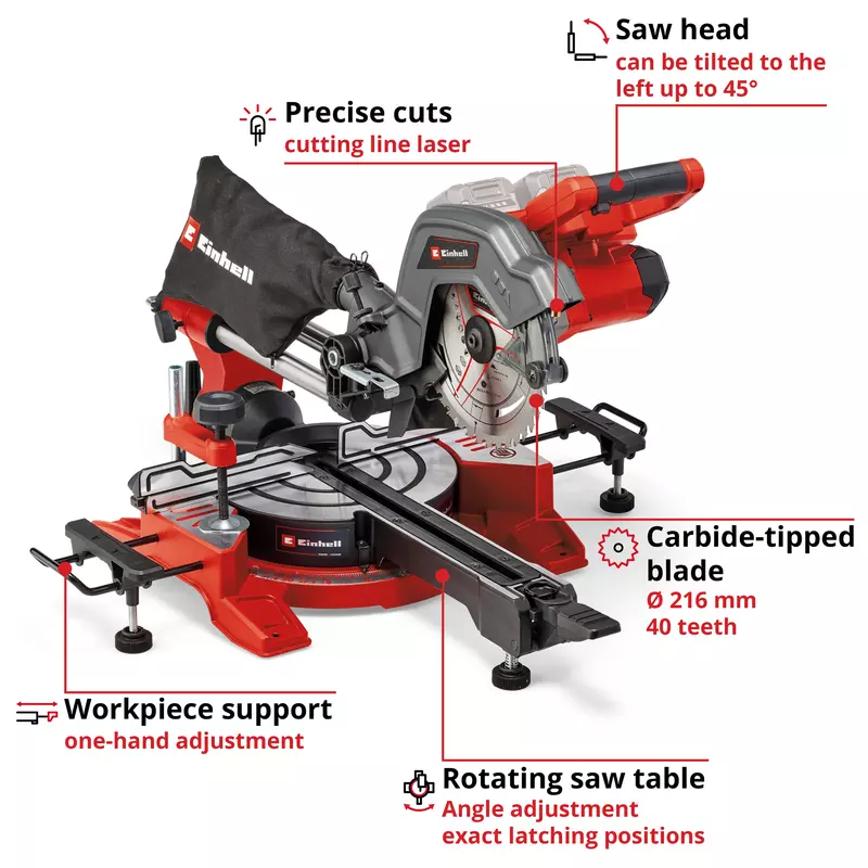 TE SM 36 8 L Li Solo Cordless Sliding Mitre Saw