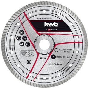 Diamond Cutting Disc, Turbo Rim, Ø 200 x 25.4 x 2.6 mm