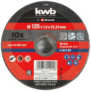 Thin Cutting Discs, Ø 125 x 1 mm, 10 pcs.