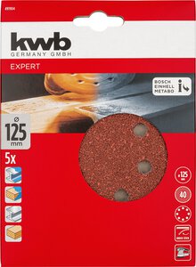 QUICK-STICK sanding discs for wood and metal, aluminium oxide, Ø 115 mm, punched