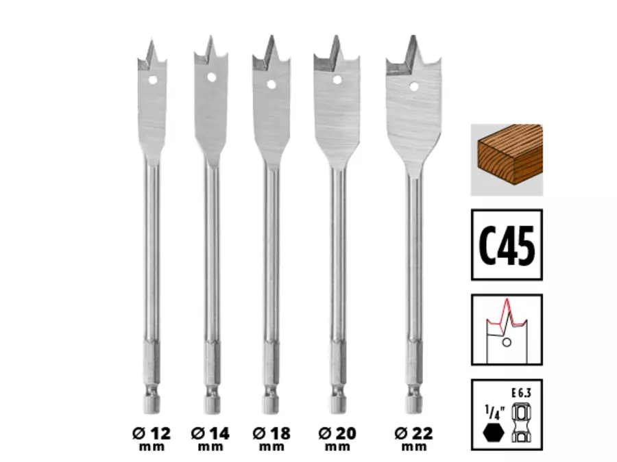 Flat-Wood-Drill-Bits