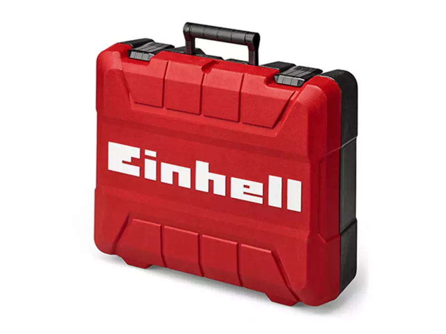 A red carrying case with Einhell logo on white background.