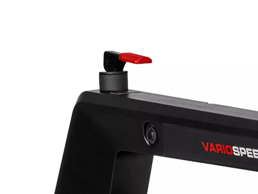 The Einhell scroll saw TE-SS 406 Vario FP with a quick-release lever for securing the saw blade, shown against a white background.
