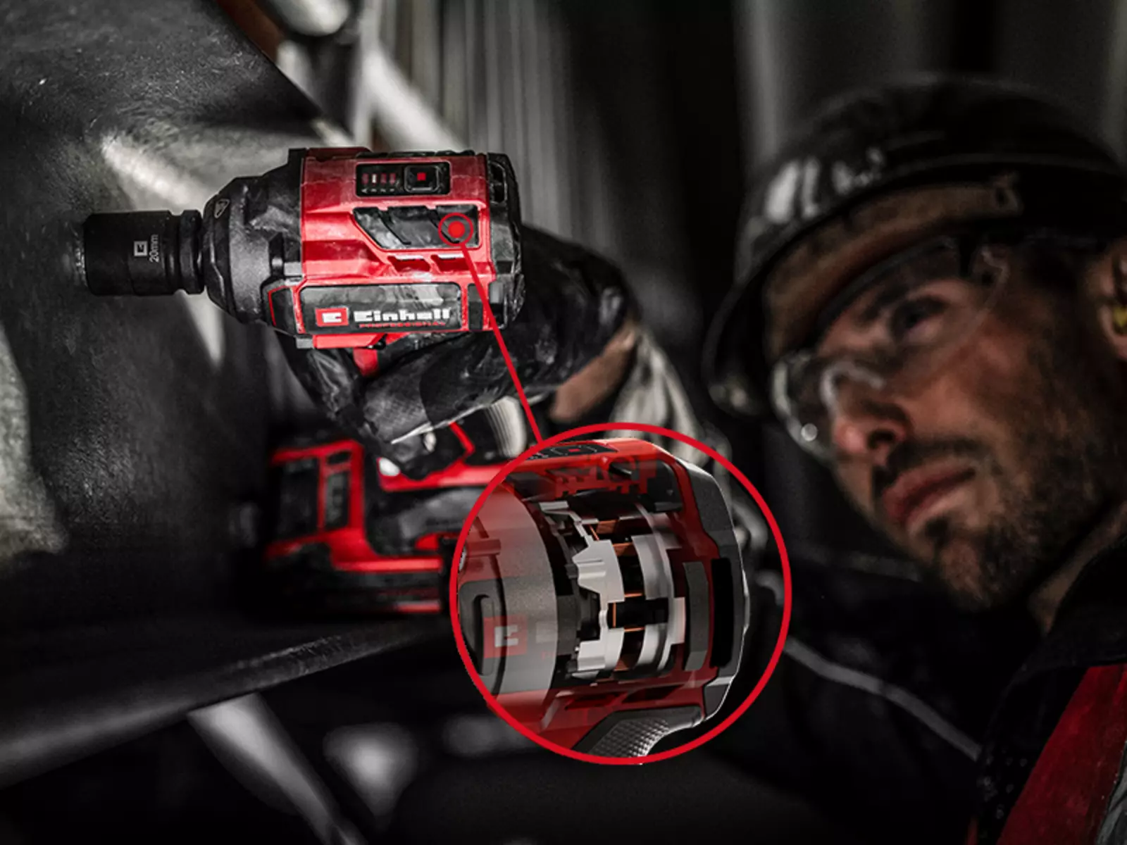 thumbnail image 2 of HYCHIKA 18V Cordless Impact Wrench Kit - 350 N.m Max Torque, 4Ah Battery & Charger 2 of 6