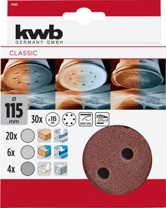 QUICK-STICK 115 mm Sanding disc set, universal, 30 pcs.