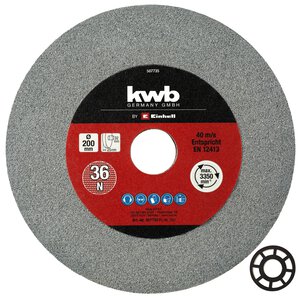 Grinding Wheel, Aluminium Oxide, Ø 200 x 32 x 25 mm, G36