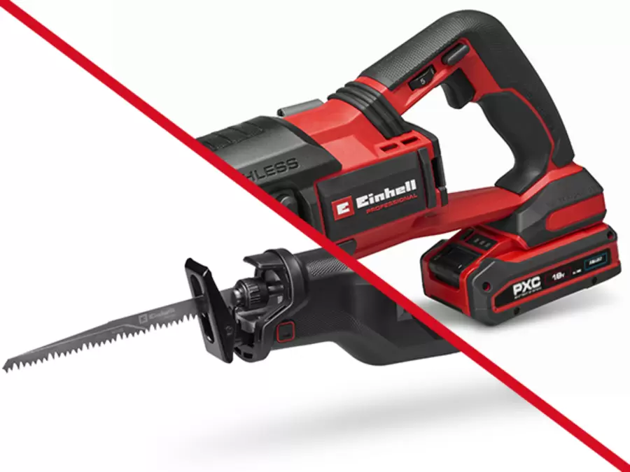 The image shows the anti-vibration function of the Einhell cordless universal saw TP-AP 18/32 Li BL - Solo.