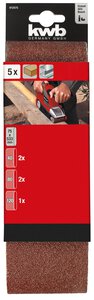5-tlg. Schleifband-Set, Aluminiumoxid, 75 x 533 mm