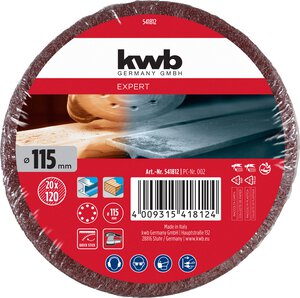 QUICK-STICK sanding discs for wood and metal, aluminium oxide, Ø 115 mm, punched