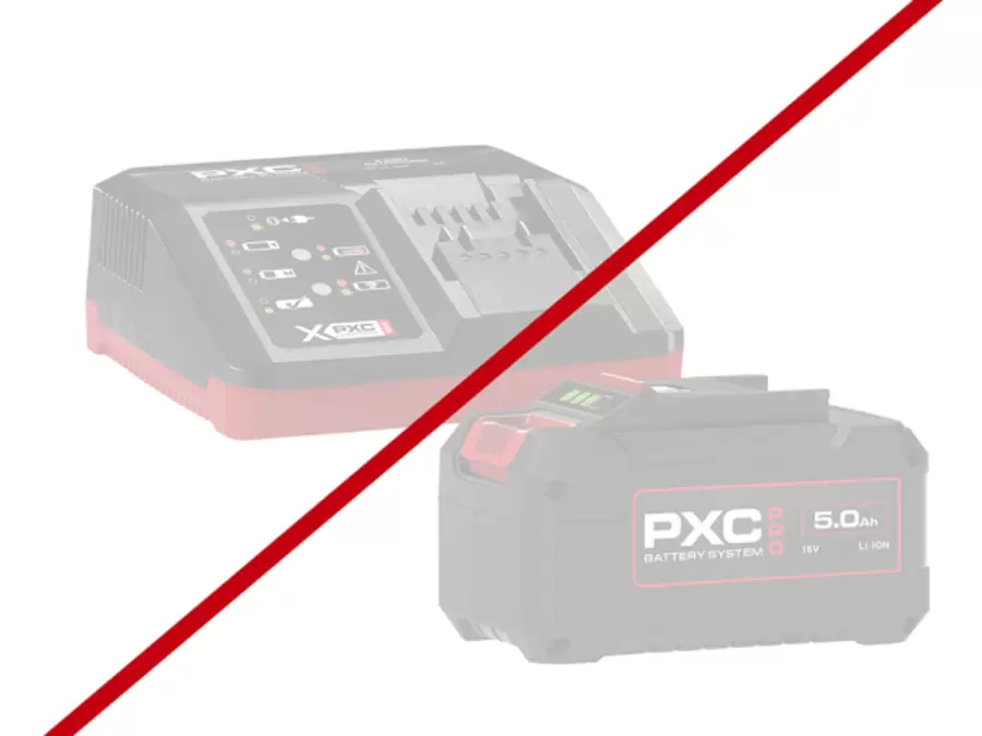 The Einhell cordless brush grinder TP-BR 18/32 Li BL - Solo is shown without battery, which is grayed out and crossed out.