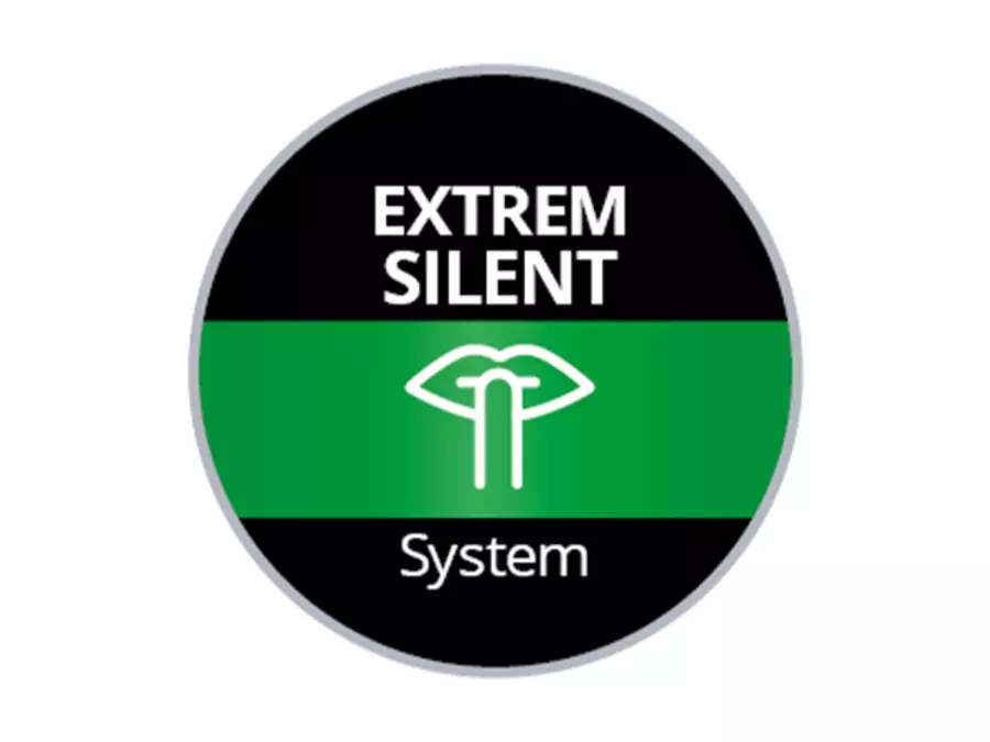 Ícone para Einhell aspirador a seco e a molhado TE-VC 5090 SACL: "Extrem Silent – System" sobre fundo preto.