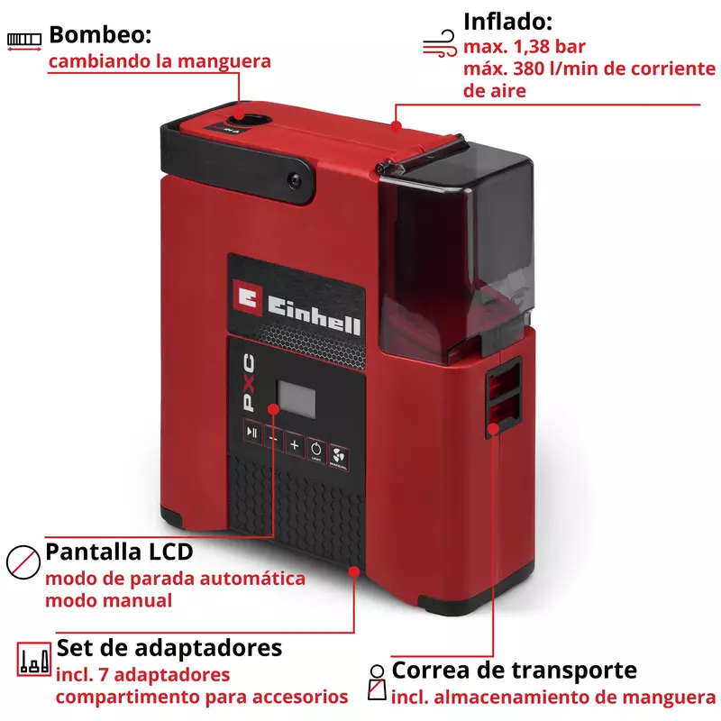 Einhell Compresor de aire a batería SUPPERO 18/380