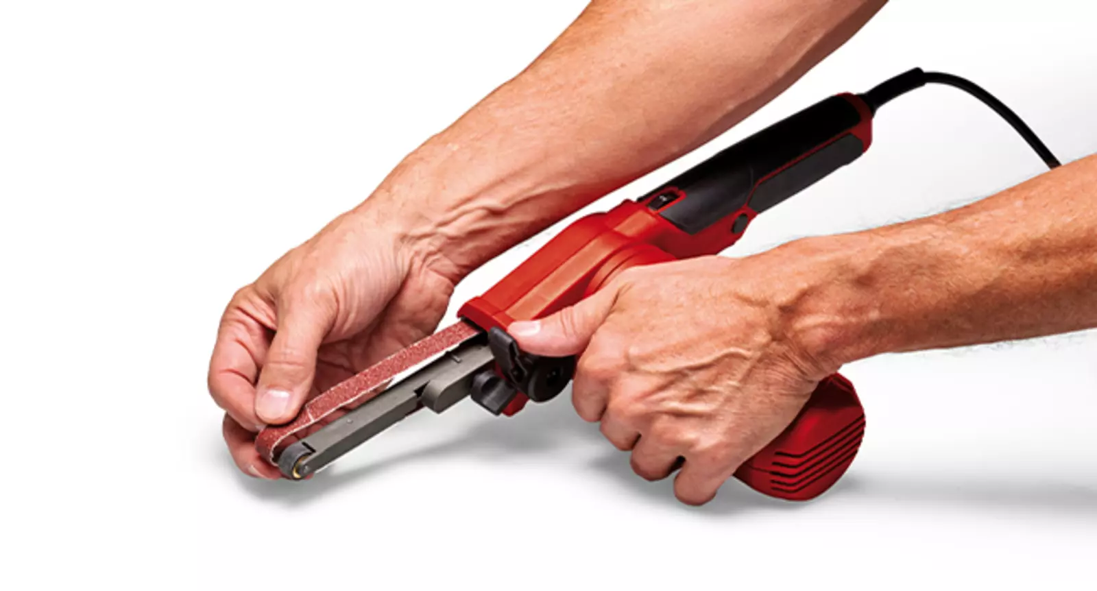 Changement-de-bande-abrasive