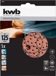 QUICK-STICK sanding discs for wood and metal, aluminium oxide, Ø 115 mm, punched