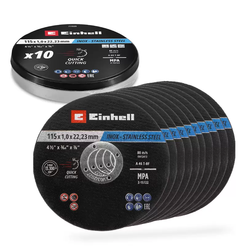 Einhell Cutting discs Thin Cutting Discs, Inox, Ø 115 x 1 mm, 10 pcs.