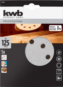 QUICK-STICK sanding discs for wood and metal, aluminium oxide, Ø 115 mm, punched