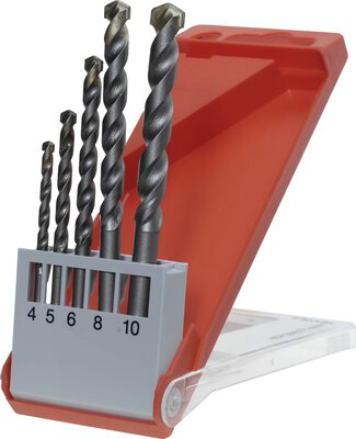 Masonry drill sets, 5 and 8 pcs.