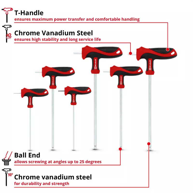 Einhell Screwdrivers 6-pc. T-Handle Screwdriver Set