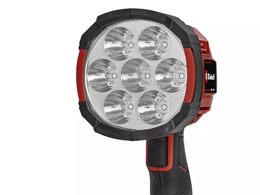 Front view of the Einhell TE-CL 18/2500 Li cordless lamp – Solo with 7 LED lights.