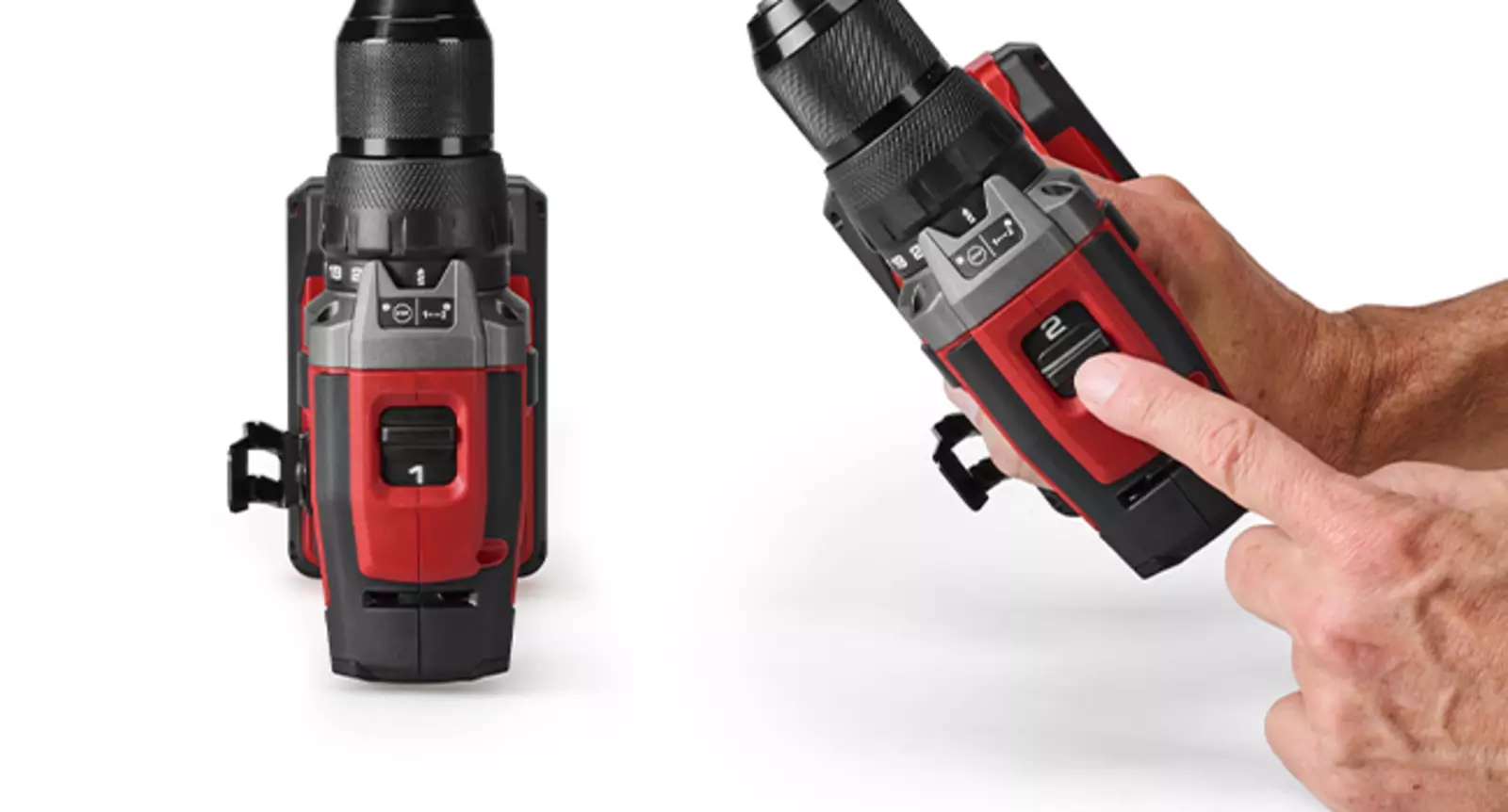 The Einhell cordless drill driver TE-CD 18/50 Li - Solo with 2-speed gearbox, shown in two views.