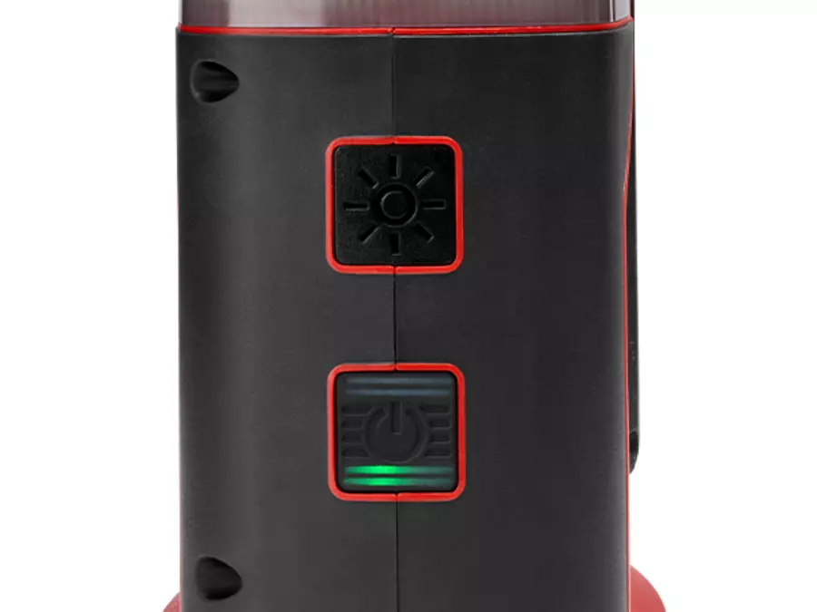 Rear view of the Einhell cordless energy station TE-ES 18/150/1 Li-C-Solo with LED status indicator on the on/off button.