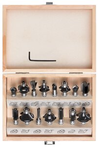 Router bit set 8 mm 15 pcs.