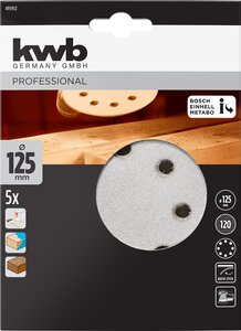 QUICK-STICK sanding discs for wood and paint, silicon carbide, Ø 125 mm, punched