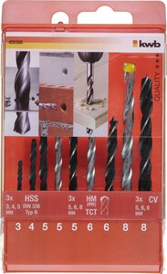 Mixed drill set, 9 pcs.