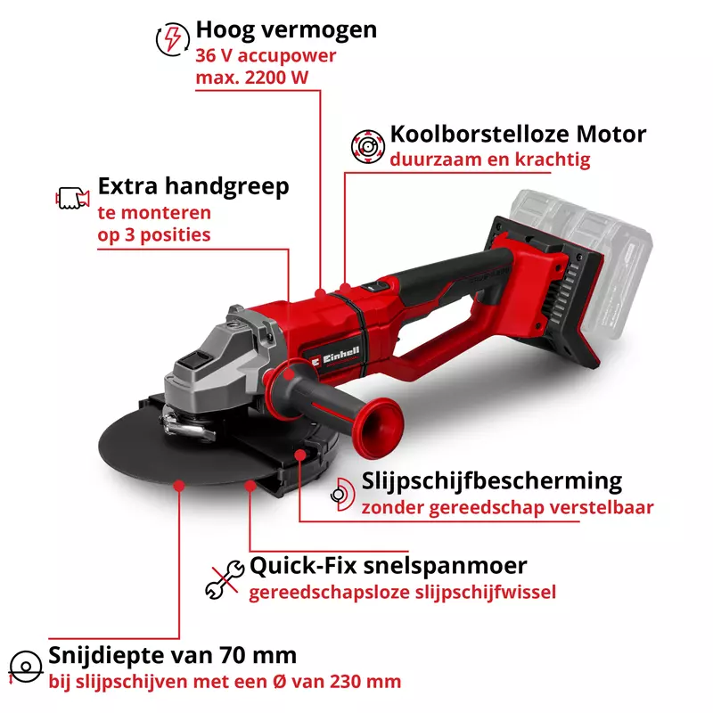 HERZO Universele afzuigkap voor haakse slijper met borstelkrans 180 mm